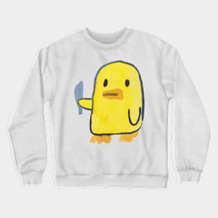 Scary cute duck watercolor art Crewneck Sweatshirt